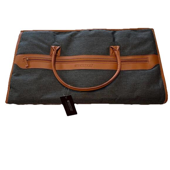 CRG Prestige 2-in-1 Garment Bag Dark Gray Tan Brown Travel Casual Bag NEW NWT - Picture 13 of 14